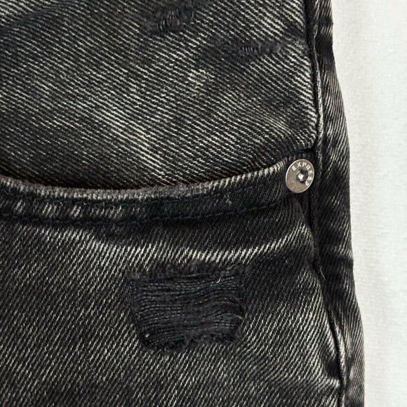 Express Women's Faded Black 90's Ankle Boot Mid Rise Jeans Sz 12R NWT Distressed - Picture 5 of 13